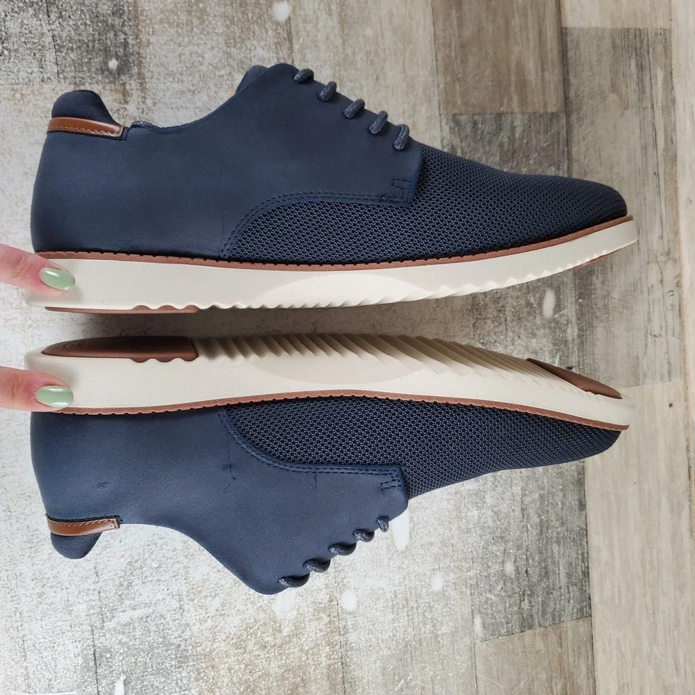 Dr Scholls Sync Mens Oxford Shoes Sz 10 M Running Navy Mesh Lace Up Sneakers